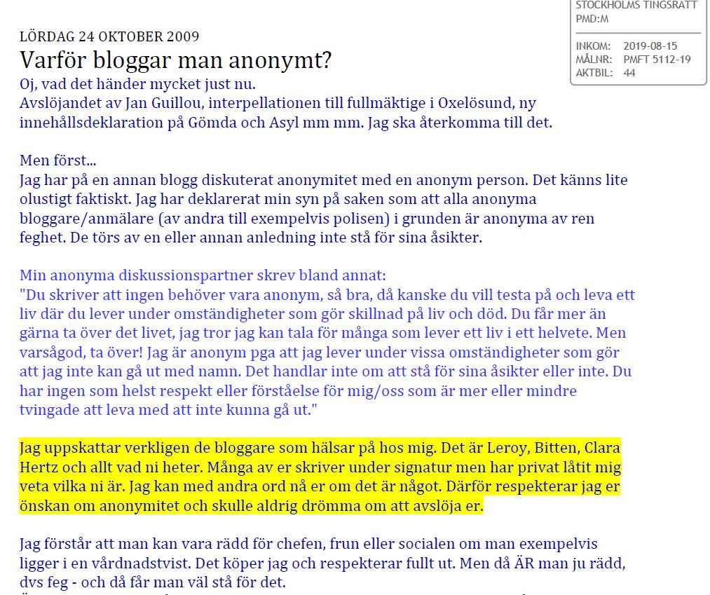 Monica Antonsson blogg anonymt